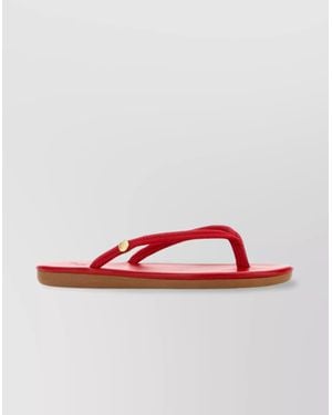 Ancient Greek Sandals Saionara Thong Rubber Sole Slippers - Red