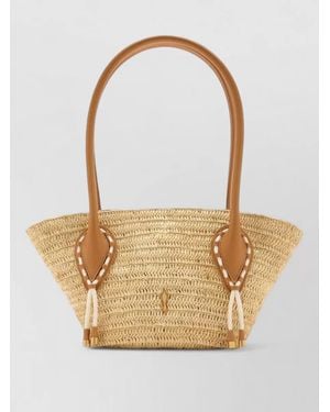 Christian Louboutin Venus Mini Raffia Beach Tote Bag - White