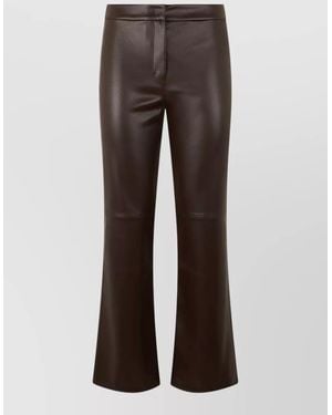 Max Mara Flared High Rise Synthetic Leather Pants - Brown