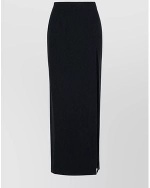 Alessandra Rich Virgin Wool High-Waisted Maxi Skirt - Black