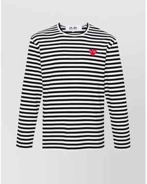 COMME DES GARÇONS PLAY Heart Striped Long-Sleeved T-Shirt - Multicolor