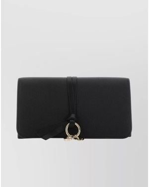 Chloé Ring Detail Textured Finish Purses & Cardholders - Black