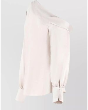 Jonathan Simkhai Alice One Shoulder Long Sleeve Top - Natural