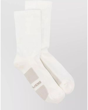 Rick Owens Sparkle Socks Contrast Heel Toe Ribbed - White