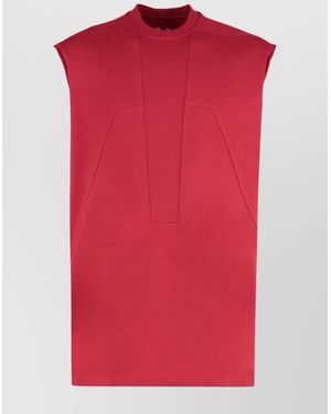 Rick Owens Ribbed Collar Sleeveless Crew Neck Tank Top - Red