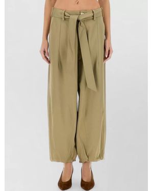 Alysi Belted Tapered Trousers - Natural