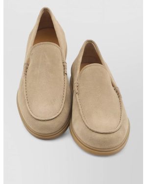 Tod's Pantofola Suede Loafers Rubber Sole - Natural