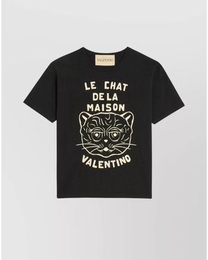 Valentino Garavani Cotton Printed Crew-Neck T-Shirt - Black