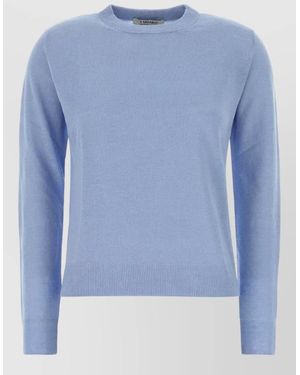Max Mara Linen Fervore Knit Jumper Ribbed Trims - Blue