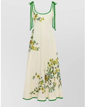 ALÉMAIS Linen Scoop-Neck Sleeveless Beach Dress - Multicolour