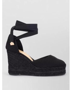 Castañer Espadrille Wedge Closed Toe Canvas Style - Black