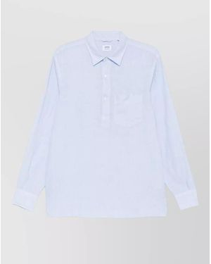 Aspesi Button Down Collar Long Sleeve Silk Shirt - White