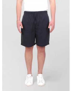 Woolrich Poplin Beach Shorts Side And Back Pockets - Blue