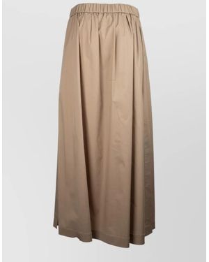 Peserico Midi Skirt Flared Shape Soft Movement - Brown