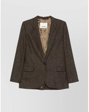 Isabel Marant Long Sleeve Single-Breasted Pinstripe Jacket - Multicolor