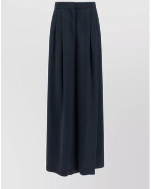 Pinko Wide Leg Pleated Pants And Pockets - Blue
