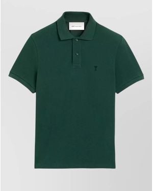 Ami Paris Short Sleeve Polo Shirt Regular Fit - Green