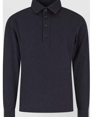 ZEGNA Silk Cotton Polo Shirt - Blue