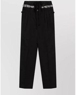 Maison Margiela Pants With Drawstring And Pleated Front - Black