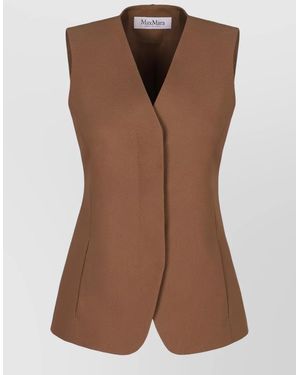 Max Mara Cotton Single-Breasted Vest - Brown