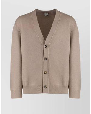 Bottega Veneta Cashmere Long-Sleeve Cardigan - Natural