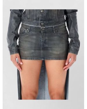 7 For All Mankind Waxed Cropped Denim Jacket - Grey