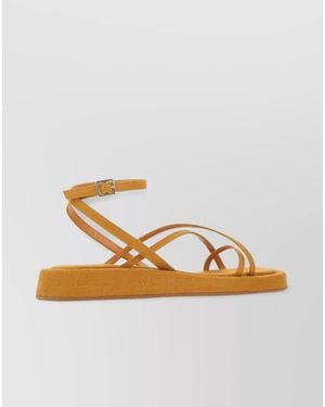 Gia Borghini Linen Blend Sandals - Metallic