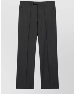 Valentino Tailored Suit Trousers Belt Loops Pleats - Grey