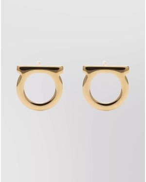 Ferragamo Brass Gancini Stud Earrings - Multicolour