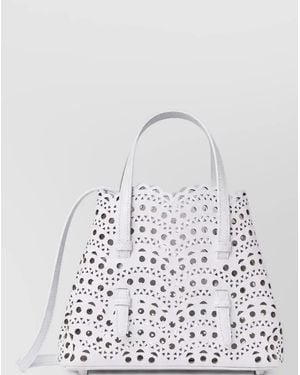 Alaïa Leather Tote Bag - White