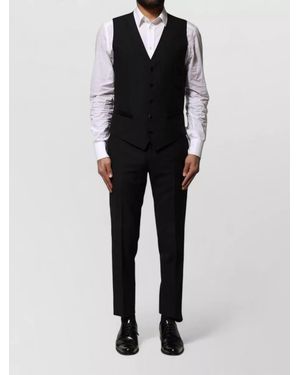 Dolce & Gabbana Wool Blend Three Piece Slim Suit - Black
