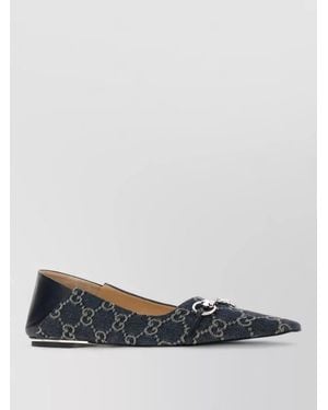 Gucci Gg Denim Vittoria Loafers Buckle Detail - Multicolor