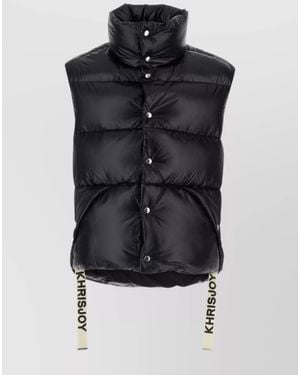 Khrisjoy Nylon Sleeveless Shiny Down Puffer Jacket - Blue