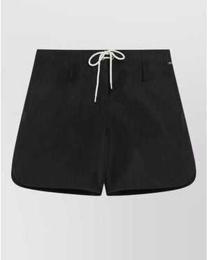 Prada Beach Shorts Back Pocket Eyelet Detail - Black