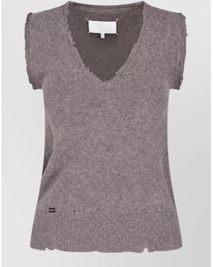 Maison Margiela Virgin Wool Crewneck T-Shirt - Grey
