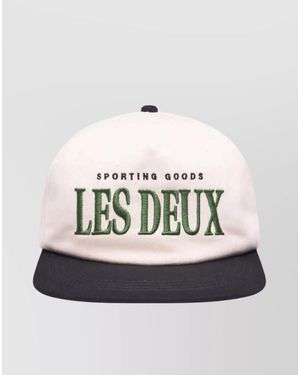 Les Deux Curved Peak Sports Cap With Eyelet Vents - Natural