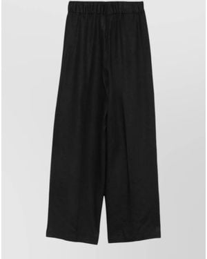 Semicouture Jhonny Linen Wide Leg Tailored Shorts - Black