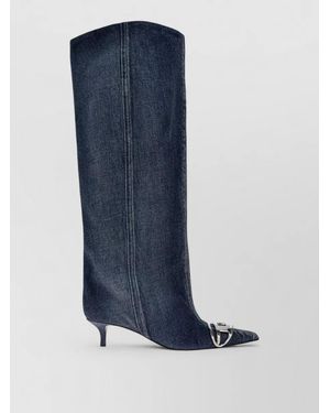 DIESEL Denim Slouchy Ankle Boots - Blue