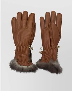 Restelli Leather Ski Gloves - Brown