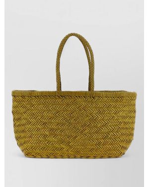 Dragon Diffusion Bamboo Triple Jump Big Leather Tote Bag - Multicolour
