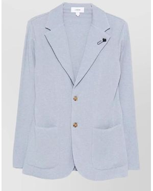 Lardini Knit Blazer Single Breasted Jacket - Blue