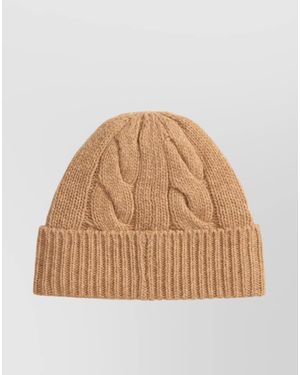 Polo Ralph Lauren Knit Cable Ribbed Cuff Hat - Natural