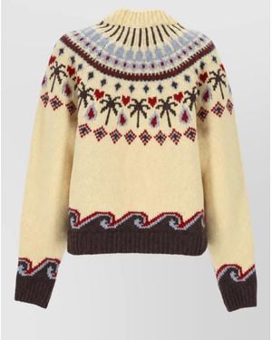 Alanui Wool Crewneck Knitted Top - Natural