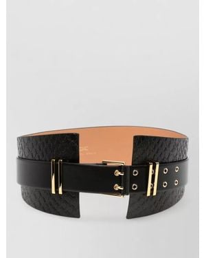 Elisabetta Franchi Snake-Effect Belt - Black