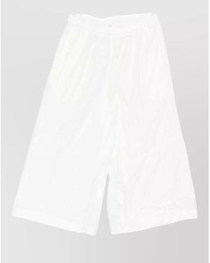 Comme des Garçons Cropped Lightweight Wide Leg Tailored Pants - White