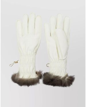 Restelli Leather Ski Gloves - White
