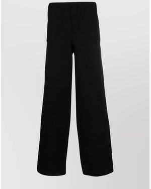 Ferragamo Mid-Rise Wide-Leg Trousers - Black