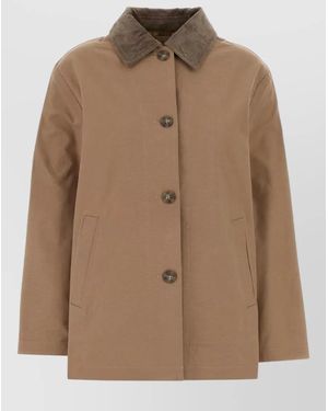 Calvin Klein Cotton Single-Breasted Coat - Brown