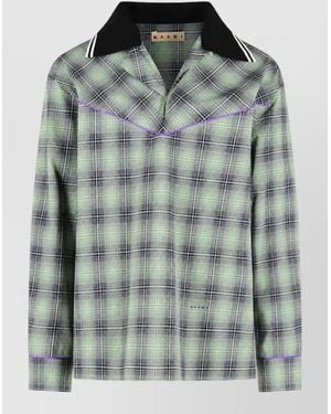 Marni Cotton Polo Shirt - Green