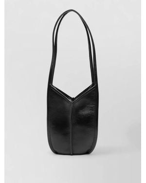Hereu Calella Leather Tote Bucket Bag - Black